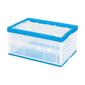 積水テクノ成型 オリタタミコンテナ 透明タイプ 75L  透明ブルー OC75SCB