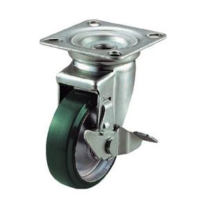 ユーエイキャスター 産業用キャスターシングルS付自在車　100径ウレタン車輪　UWJ100SY