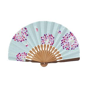 山二 扇子　こんぺいとう・ブルー