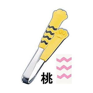 田辺金具 18-0卓上トング きゃっちだにゃん しま 桃 ＜BTVD702＞