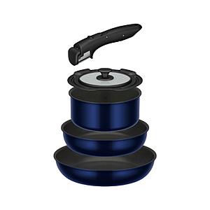 THERMOS(サーモス) 取っ手のとれるフライパン5点セットEA  ディープブルー KSE-5A-...