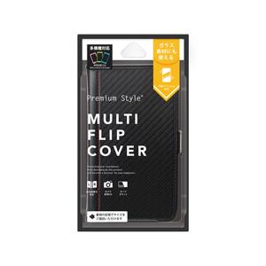 PGA マルチフリップカバー カーボン調ブラック PG-MFP23BK カーボン調ブラック [振込不...