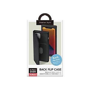 PGA iPhone 12 mini 5.4インチ対応バックフリップケース ブラック Premium...