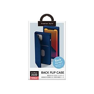 PGA iPhone 12 mini 5.4インチ対応バックフリップケース ネイビー Premium...
