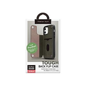 PGA iPhone 12 mini 5.4インチ対応タフバックフリップケース ブラック Premi...