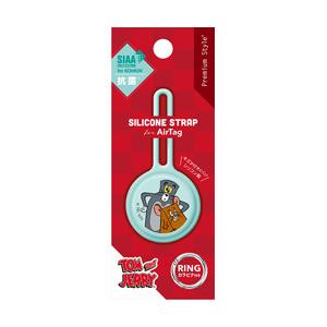 PGA AirTag用 抗菌シリコンストラップ Premium Style トムとジェリー/ブルー ...