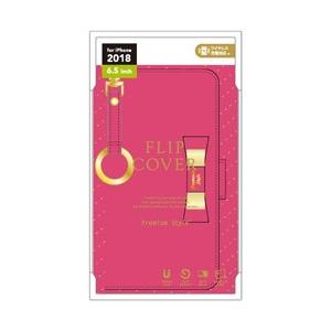 PGA iPhone XS Max 6.5インチ用 フリップカバー ダブルリボン ホットピンク PG...