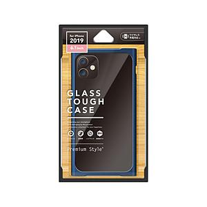 PGA iPhone 11 6.1インチ 用　クリアガラスタフケース　スクエア型　ネイビー PG-1...