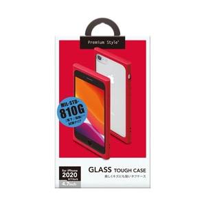 PGA iPhone SE（第2世代） ガラスタフケース レッド PG-20MGT02RD [振込不...