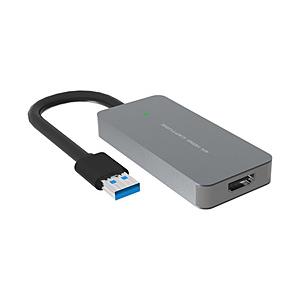 アペックス ウェブカメラ化 [USB-A接続 →ポート：HDMI] Aqual 4K HDMIキャプチャーL シルバー AXK4KHCL｜y-sofmap