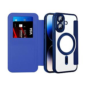 ROYAL MONSTER iPhone16 Plus MagSafe対応 手帳型ケース  ネイビー...