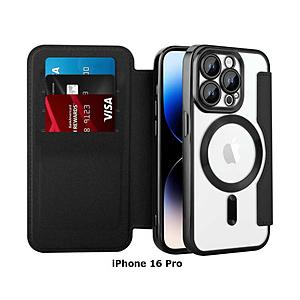 ROYAL MONSTER iPhone 16 Pro MagSafe対応 手帳型ケース  ブラック...