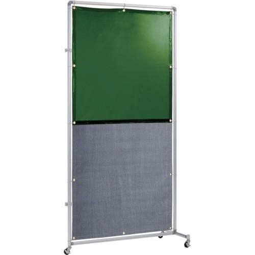 吉野 吉野　遮光火花兼用衝立（グリーン×Ａ種シート）１×２　接続型　キャスター