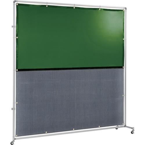 吉野 吉野　遮光火花兼用衝立（グリーン×Ａ種シート）２×２　接続型キャスター足