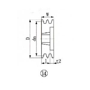エバオン ブッシングプーリー　SPA　125mm　溝数2　SPA1252