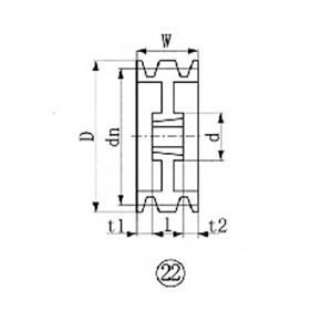 エバオン ブッシングプーリー　SPA　224mm　溝数3　SPA2243