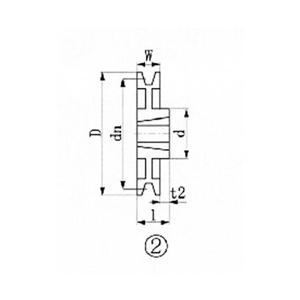 エバオン ブッシングプーリー　SPA　250mm　溝数1　SPA2501