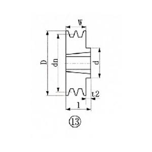 エバオン ブッシングプーリー　SPB　206mm　溝数2　SPB2062