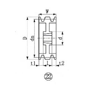 エバオン ブッシングプーリー　SPZ　236mm　溝数3　SPZ2363