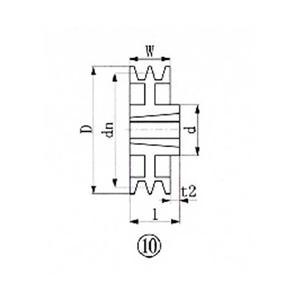 エバオン ブッシングプーリー　SPZ　315mm　溝数2　SPZ3152