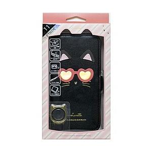 ナチュラルデザイン iPhone 11 6.1インチ 専用手帳型ケース Lunette Black ...