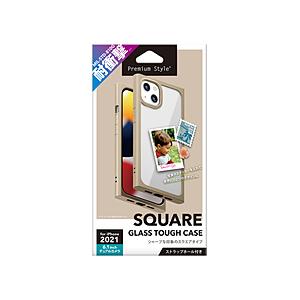 PGA iPhone 13 対応 6.1inch 2眼 ガラスタフケース スクエアタイプ ベージュ ...