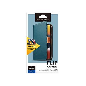 PGA iPhone 13 Pro 対応 6.1inch 3眼 フリップカバー ブルー Premiu...