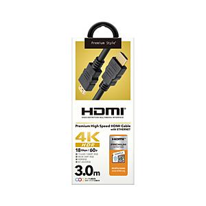 PGA 3.0m HDMIケーブル Premium Style ブラック PG-HDST30M ［3...