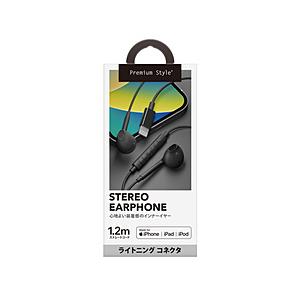 PGA イヤホン インナーイヤー型 Premium Style ブラック PG-SEIE3BK1 ［...