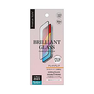 PGA iPhone 15 Plus ガイドフレーム付 液晶全面保護ガラス BRILLIANT 2度...