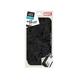 PGA iPhone 15 Plus ガラスフリップケース Premium Style マーベル P...