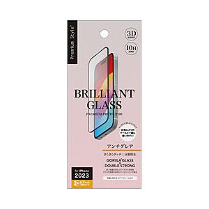 PGA iPhone 15 Pro Max ガイドフレーム付 液晶全面保護ガラス BRILLIANT...
