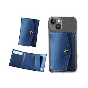 39THANKS ミニマム財布 「and W」 box PUレザー 財布  ネイビー SANANDW...