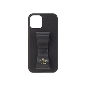 ランバン LANVIN en Bleu - Slim Wrap Case Stand ＆ Ring Ribbon for iPhone 13 mini [ Black ]