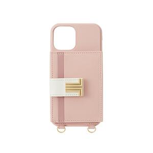 ランバン LANVIN en Bleu - Wrap Case Pocket Monogram with Neck Strap for iPhone 13 mini