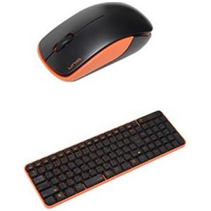 UNIQ ワイヤレスキーボード［2.4GHz・USB］＆マウス　The Wireless Silent Mouse ＆ Keyboard （ブラック・オレンジ)　MK48367GBO｜y-sofmap
