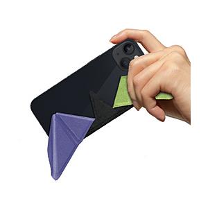 クオリティトラストジャパン スマートグリップ＆スタンド　オリガミ  グリーン/パープル QMC-20...