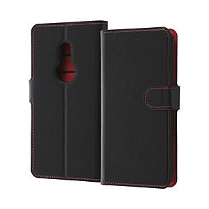 レイアウト arrows Be4 Plus 耐衝撃 手帳 マグネット  ブラックレッド RT-ARB...