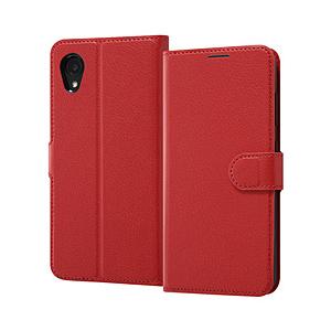 レイアウト Galaxy A22 5G 耐衝撃 手帳型 シンプル マグネット  レッド RT-GA2...