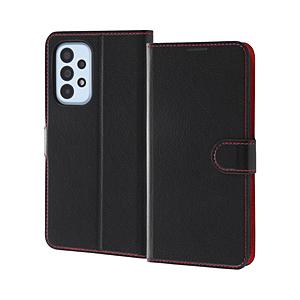レイアウト Galaxy A53 5G 耐衝撃 手帳 シンプル マグネット  ブラックレッド RT-...