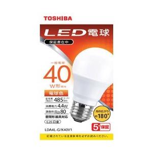 TOSHIBA(東芝) LED電球　広配光　電球色　40W形相当　LDA4L-G/K40V1