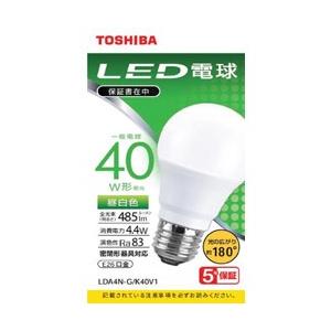 TOSHIBA(東芝) LED電球　広配光　昼白色　40W形相当　LDA4N-G/K40V1 【86...