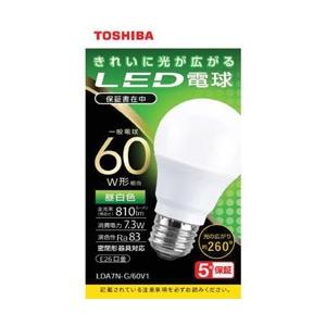 TOSHIBA(東芝) LED電球　全方向　昼白色　60W形相当　LDA7N-G/60V1