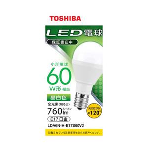 TOSHIBA(東芝) LED電球　口金E17　ミニクリプトン形　調光非対応　全光束760lm　昼白...