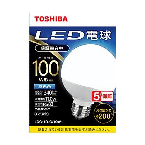 TOSHIBA(東芝) LED電球（ボール形）100W形相当　昼光色（外径95mm）口金E26　広配...