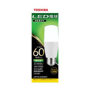 TOSHIBA(東芝) LED電球（T形）60W相当　昼白色　口金E26 LDT7N-G/S/60V1