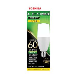 TOSHIBA(東芝) LED電球（T形）60W形相当 昼白色　口金E17 LDT7N-G-E17/...