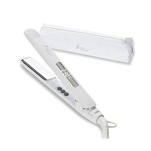 サロンムーン ミラーダブルイオン  ミニストレート ヘアアイロン SLM110-WH    ［交流（...