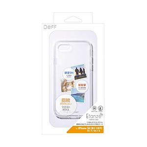 DEFF iPhoneSE/8/7 ケース ハーフマットガラス＆TPU複合素材ケース クリア DCS-IPELSE3CR