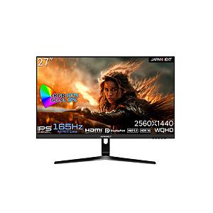 JAPANNEXT 27 ゲーミングモニター JN-27IPSG165WQHDR JAPANNEXT 27インチ WQHD(2560x1440)解像度 IPSパネル搭載 165Hz